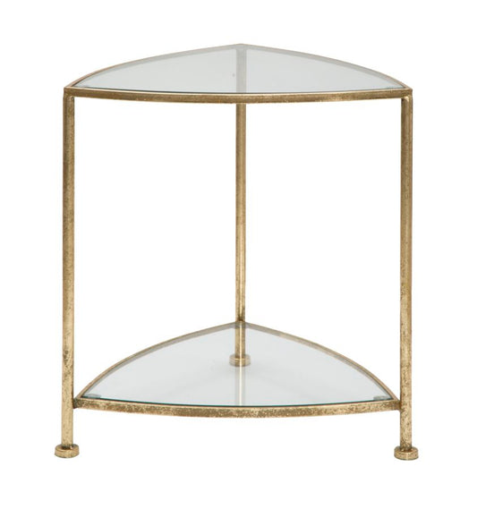 Comodino Triangolare Elegante con 2 Ripiani - Design Moderno 45x45x50 cm
