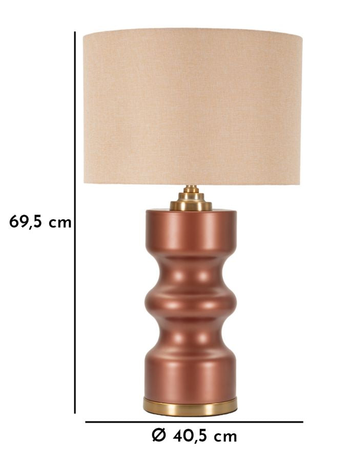 Lampada Tavolo Rosenthal con misure 40,5x69,5 cm, base bronzo e paralume beige, ideale per arredamento di lusso.