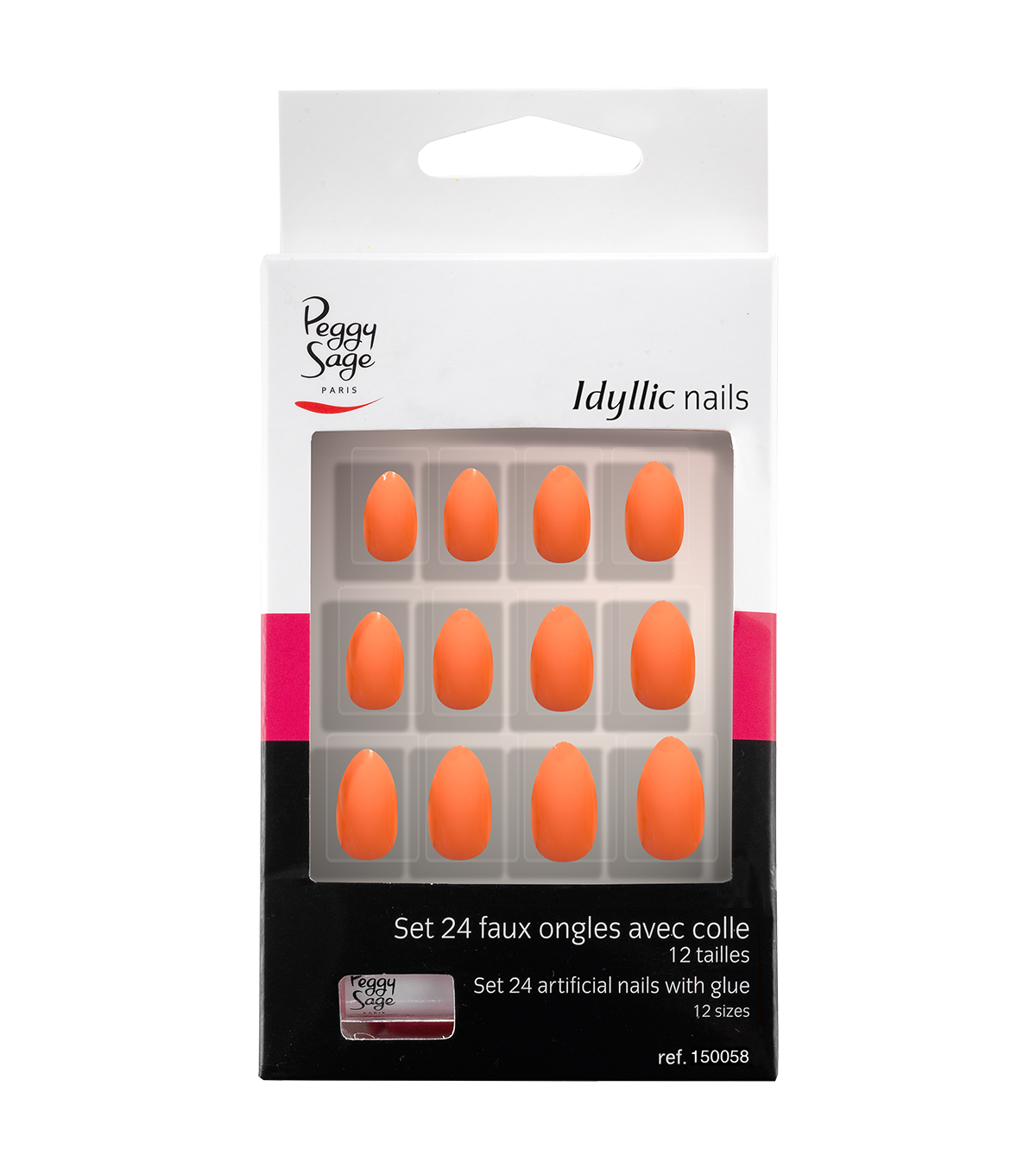 PEGGY SAGE SET 24 UNGHIE FINTE IDYLLIC NAILS - CORAL STILETTO