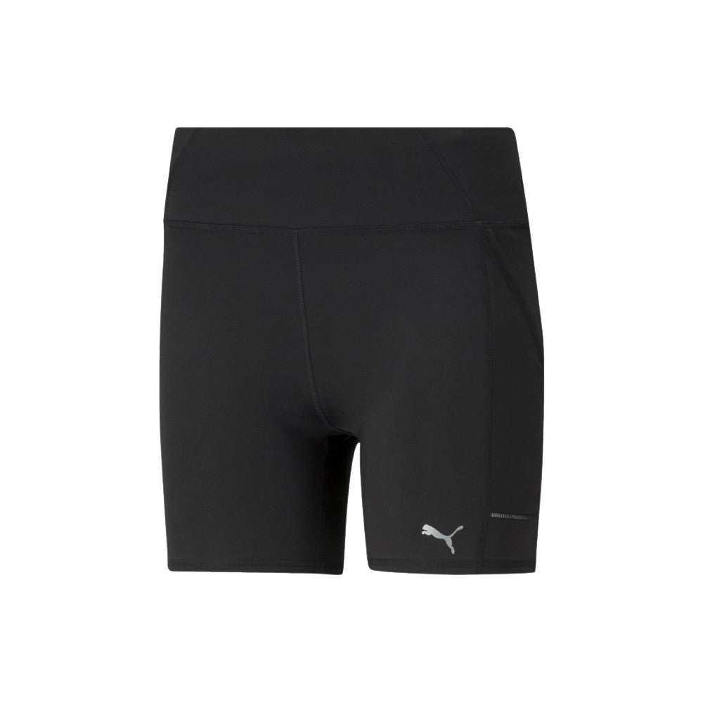 Short tight da corsa Puma Run Favorite in nero, tessuto elasticizzato, logo Puma bianco sul lato, ideale per running e sport, SKU: 4063697231344