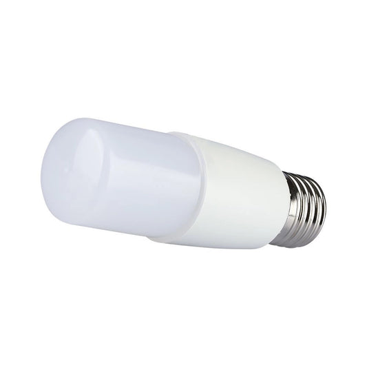 Lampadina LED E27 7.5W T37 3000K Chip Samsung vista laterale, design compatto e moderno per ambienti interni con luce calda.