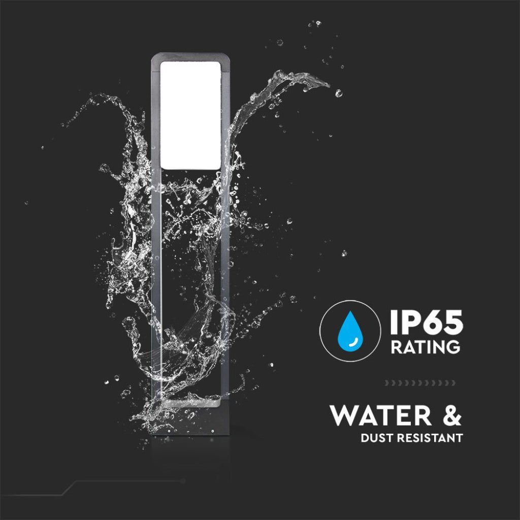 Immagine di una lampada da esterno resistente all'acqua e polvere, con certificazione IP65, ideale per illuminazione di vialetti e giardini