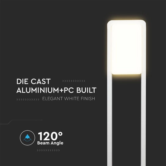 Paletto LED V-TAC con chip Samsung, luce bianca 4000K, angolo di 120°, design elegante in alluminio e plastica, SKU: 2120117