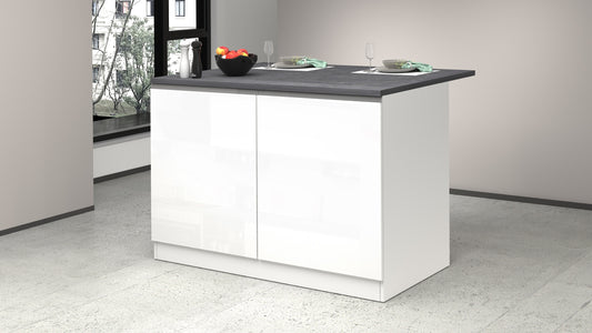 Isola Cucina SOLE 2 Ante – Bianco/Report, 125x90x90 cm, Made in Italy