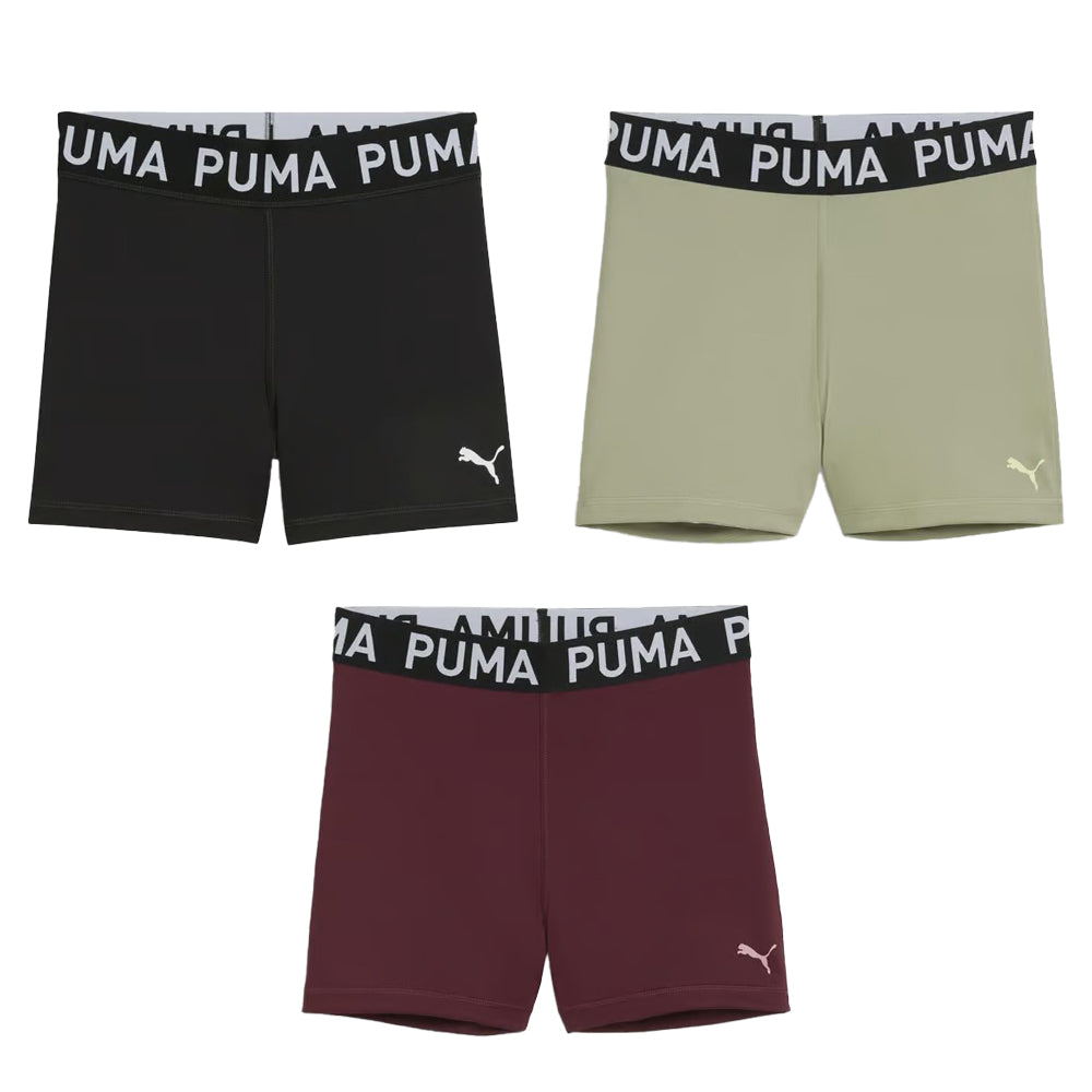 Boxer corti Puma in tessuto elasticizzato nero con logo Puma bianco sulla gamba, elastico con marchio Puma bianco, vestibilità alta, ideale per sport