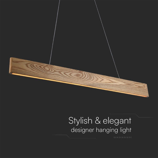 Lampadario LED sospeso 10W in legno con plafoniera moderna 3000K, stile elegante e minimal per ambienti moderni.
