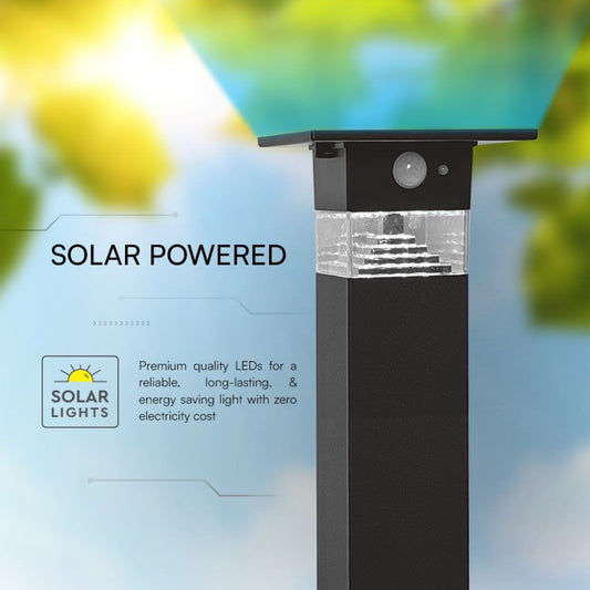 Lampione solare da giardino VT-1170 con LED integrato e sensore PIR, ideale per risparmio energetico e illuminazione sostenibile.