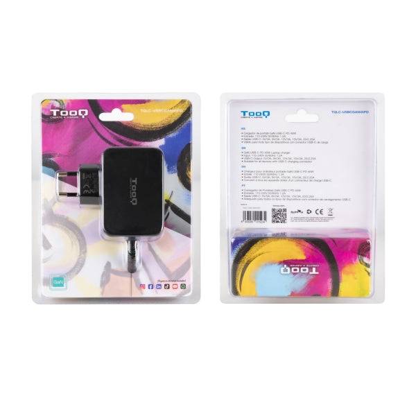 Tooq Caricabatterie per Notebook GaN USB-C/PD 45W - Cavo di 1.80m - Colore Nero