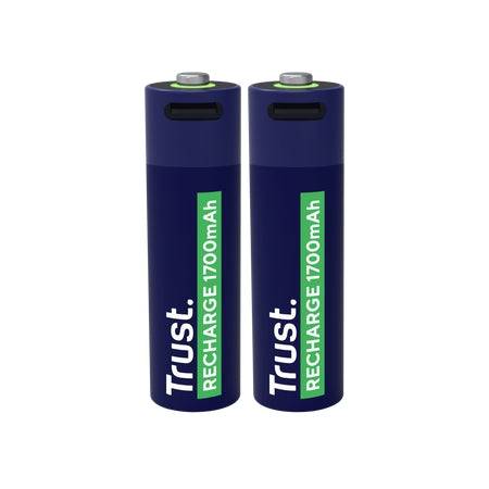 Trust Confezione 2 Batterie Ricaricabili 1700 mAh AA