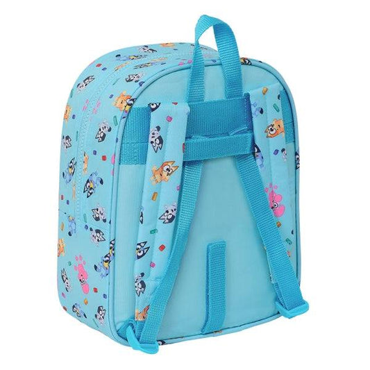 Safta Bluey Zaino Asilo - Adattabile a Carrello - Manico - 22x27x10cm - Colore Blu Chiaro