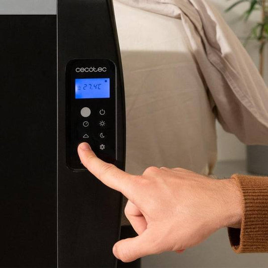 Cecotec ReadyWarm 2100 Thermal Emettitore Termico con 10 Elementi - 1500W - Copertura fino a 20 M² - Display LCD - Telecomando - Programmatore Settimanale - Termostato - Colore Nero