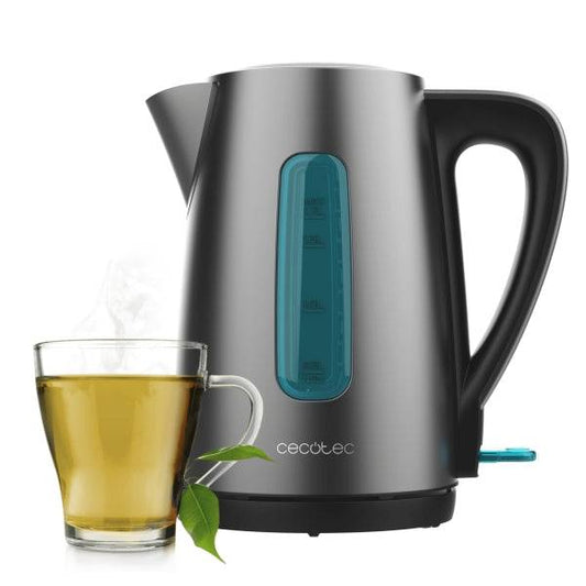 Cecotec Thermosense 210 Steel Bollitore 1.7L - Potenza 2200W - Base 360º - Acciaio Inossidabile - Colore Grigio Scuro