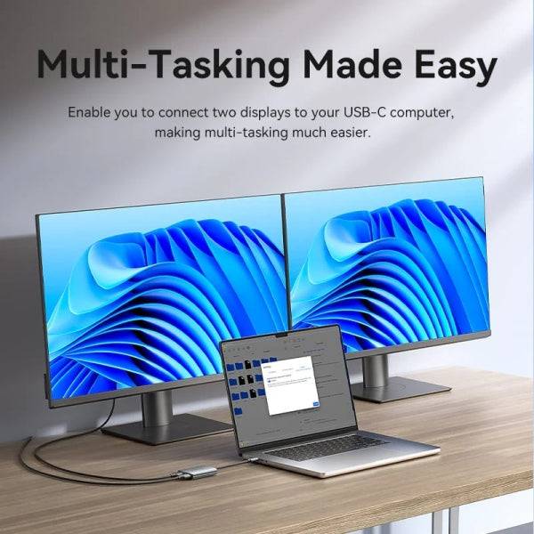 Vention Adattatore USB-C a HDMI - Funzione Estensione o Duplicazione - Cavo 15cm - Risoluzione 4K - Alluminio e ABS - Colore Grigio