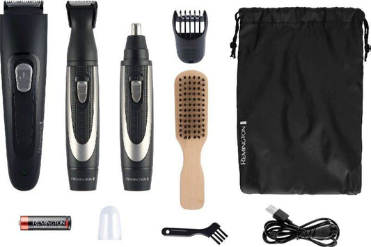 Remington The Works Kit Barbiere - Tagliabarba, Profilo e Trimmer Naso e Orecchi