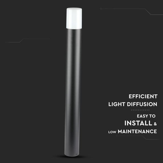 Dettaglio della piantana LED da giardino V-TAC con diffusore luminoso, design elegante e resistente alle intemperie per ambienti esterni.