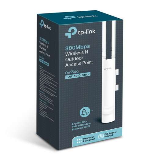 TP-Link Punto di Accesso per Esterno Wireless N a 300Mbps - Tecnologia MIMO 2x2 - Supporta PoE Passivo - 2 Antenne Esterne