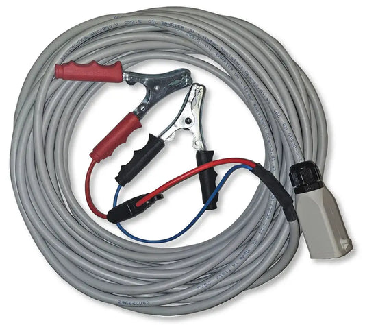 Cavo elettrico di alta qualità con pinze di alligatore e connettore, per attrezzature agricole o industriali, colore grigio e rosso, lunghezza lunga