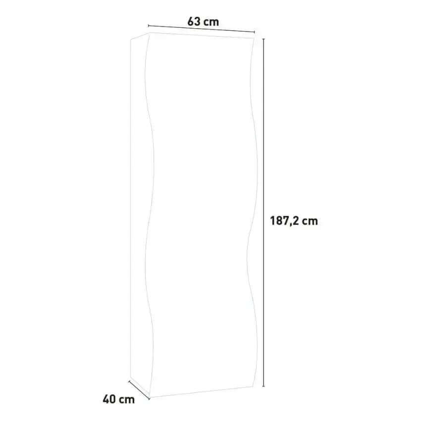 Armadio Moderno con 1 Anta ONDA, Colore Bianco Lucido Armadi Italy Web forniture