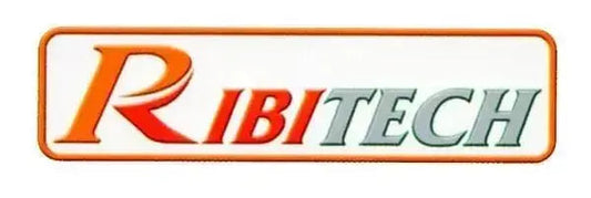 Logo Ribitech con testo arancione e grigio, rappresentativo del marchio di elettrodomestici e accessori per la casa.