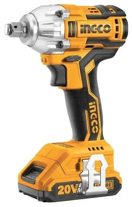 Avvitatore a impulsi 20V 2 batterie P20S INGCO con motore brushless e coppia massima di 300 Nm, ideale per lavori pesanti e professionali.