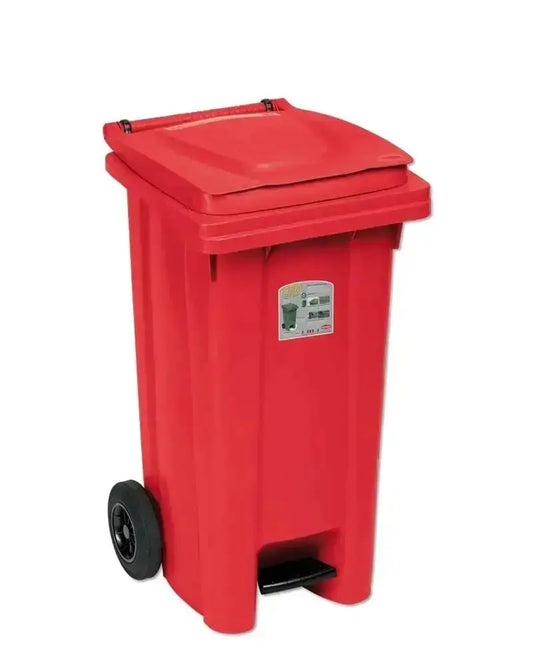 Bidone raccolta differenziata con pedale LT.120 diversi colori Cestini rifiuti/portaimmondizia Hobby Shop Solution rosso
