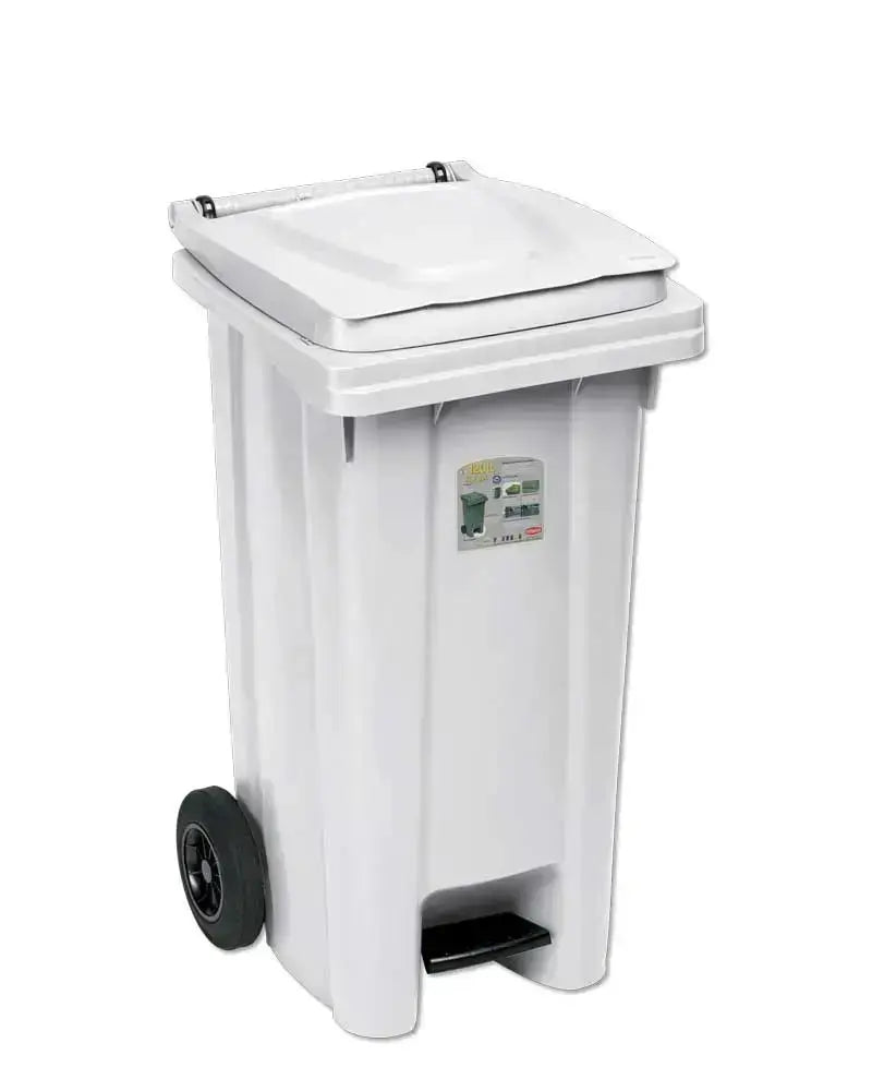 Bidone raccolta differenziata con pedale LT.120 diversi colori Cestini rifiuti/portaimmondizia Hobby Shop Solution bianco