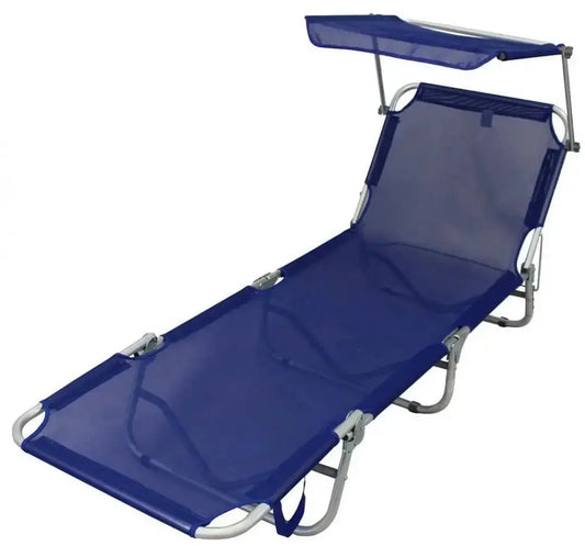 Brandina Sofia Textilene con Tettuccio Azzurro - Dimensioni: cm 190 x 58 x 25 h Sdraio da giardino Hobby Shop Solution
