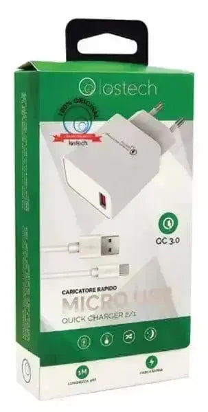 Caricatore rapido 2in1 1 mt. m.usb Cavi di ricarica LOSTECH