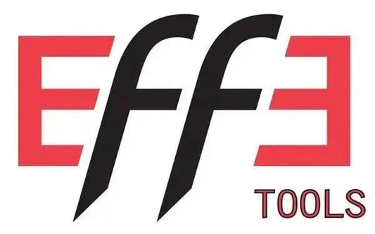 Logo EFFE TOOLS con design moderno in rosso e nero, marchio specializzato in cassette portautensili e accessori per ferramenta professionale.