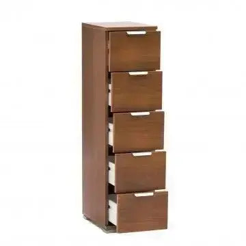 Cassettiera 5 Cassetti Tinta Noce - Dimensioni: cm 27 x 38 x 103 h Cassettiere Hobby Shop Solution