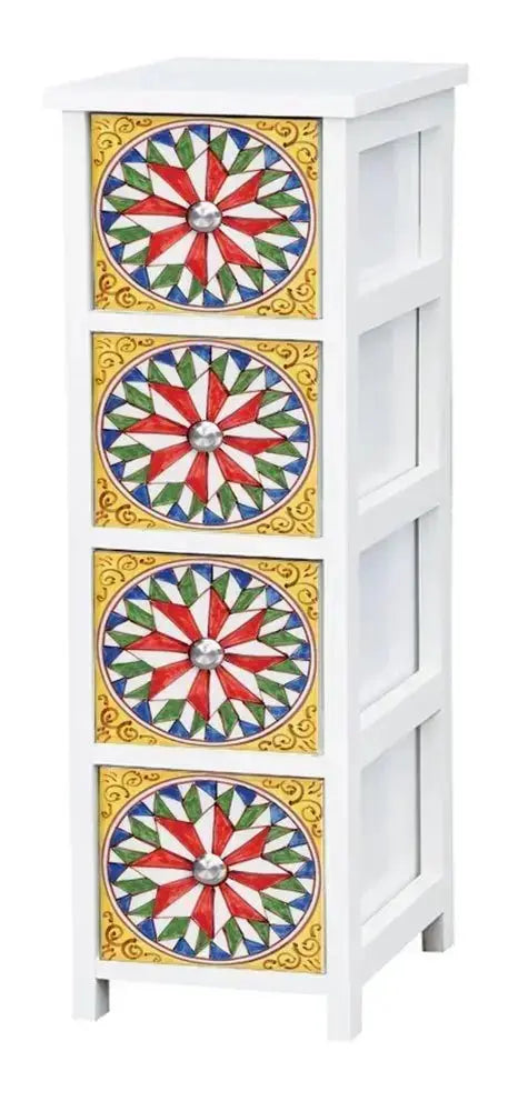 Cassettiera sicilia 4 cassetti 20,5x28x71h decoro Sicilia Cassettiere Hobby Shop Solution
