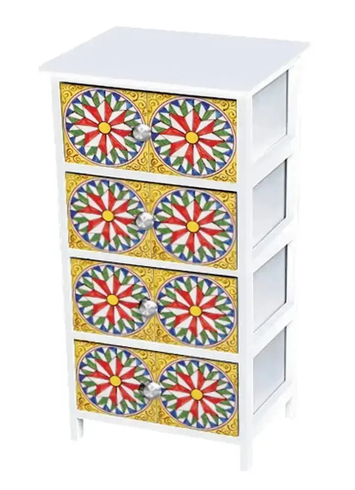 Cassettiera sicilia 4 cassetti 40x30x71h decoro Cassettiere Hobby Shop Solution
