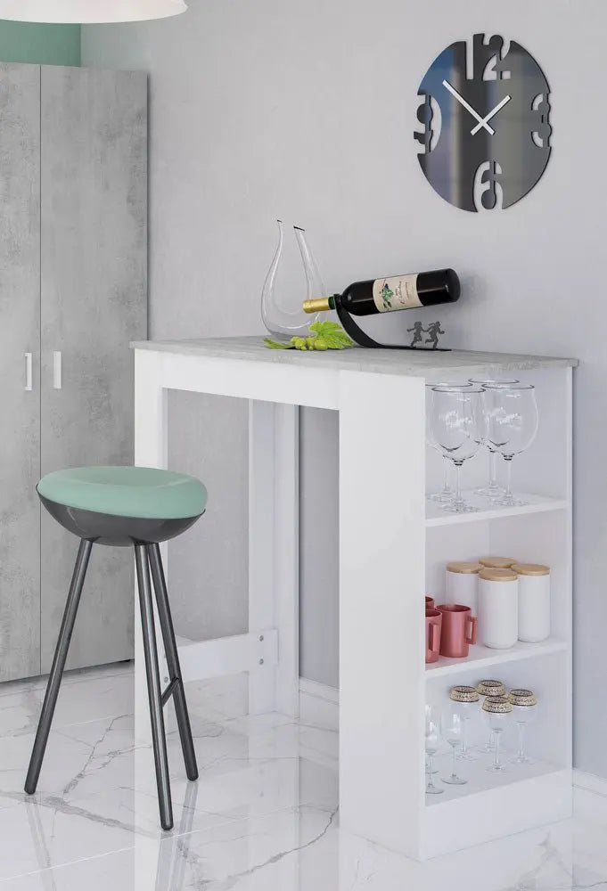 Tavolo Alto Cucina Bar Bianco/Cemento Tavolini FORES
