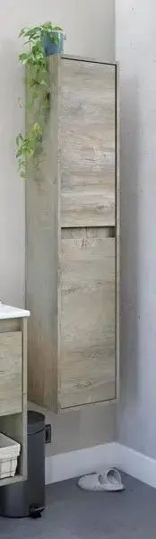 Colonna Sospesa 2 ante 30X26X142H Rovere Alaska Set di mobili per bagno FORES
