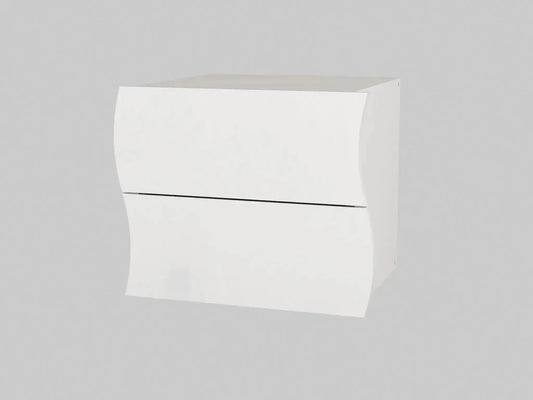 Comodino con 2 cassetti in bianco lucido ONDA Comodini Italy Web forniture