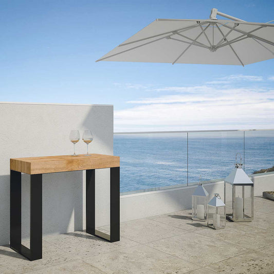 Consolle allungabile Orchidea Abete Tinto telaio Antracite Consolle Italy Hobby Shop Solution