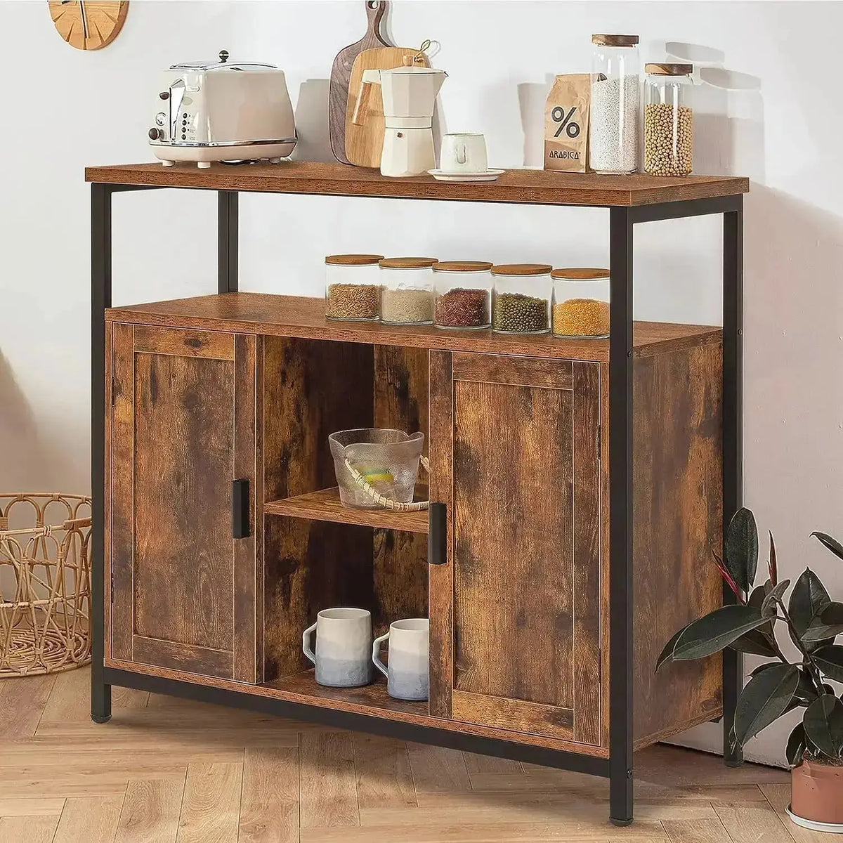 Contromobile industrial cm. 120x35x80h Set di mobili per cucina e sala da pranzo Hobby Shop Solution