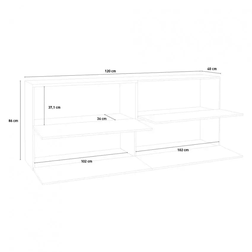 Credenza Moderna ZET 210 con 4 Ante Ribalta, Colore Bianco Ardesia Credenze Italy Web forniture
