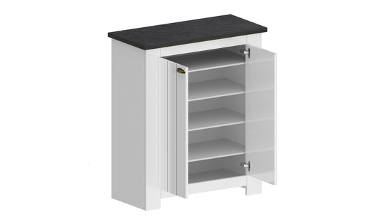 Scarpiera FIGO 2 Ante Battenti - Bianco Report, Stile Country Elegante