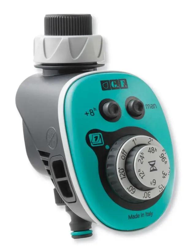 Programmatore di irrigazione elettronico GF48 blu con 48 programmi avanzati, quadrante regolabile, impermeabile, compatibile con attacco 3/4.