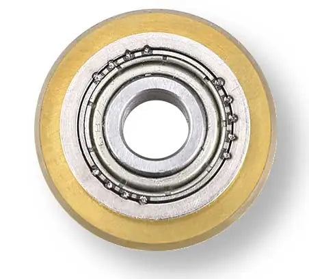Rotella di taglio per piastrelle in acciaio con rivestimento giallo, compatibile con tagliapiastrelle manuale Ingco, alta resistenza e precisione.