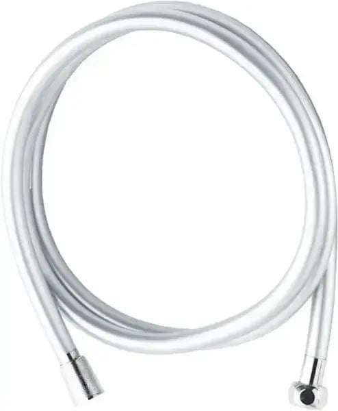 LACCIO DOCCIA IN PVC CM 150(017050) Hobby Shop Solution, tubo flessibile bianco con raccordi cromati, ideale per accessori bagno moderni.