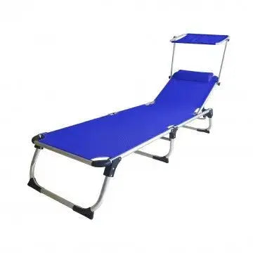 Lettino Pieghevole Kamp - Blu, 188x59x30 cm Sdraio da giardino Hobby Shop Solution