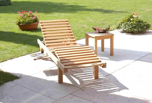 Lettino lidia in teak Massiccio 208x65x35cm Sdraio da giardino Hobby Shop Solution