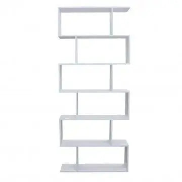 Libreria Alana Bianca e Naturale: Melammina, 80x23,5x190,5 Librerie Hobby Shop Solution