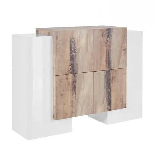 Madia moderna con 2+4 ante battenti bianco acero pereira Credenze Italy Web forniture