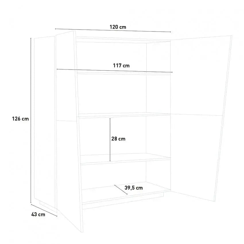 Madia moderna VEGA con 4 ante a battente bianco lucido Credenze Italy Web forniture
