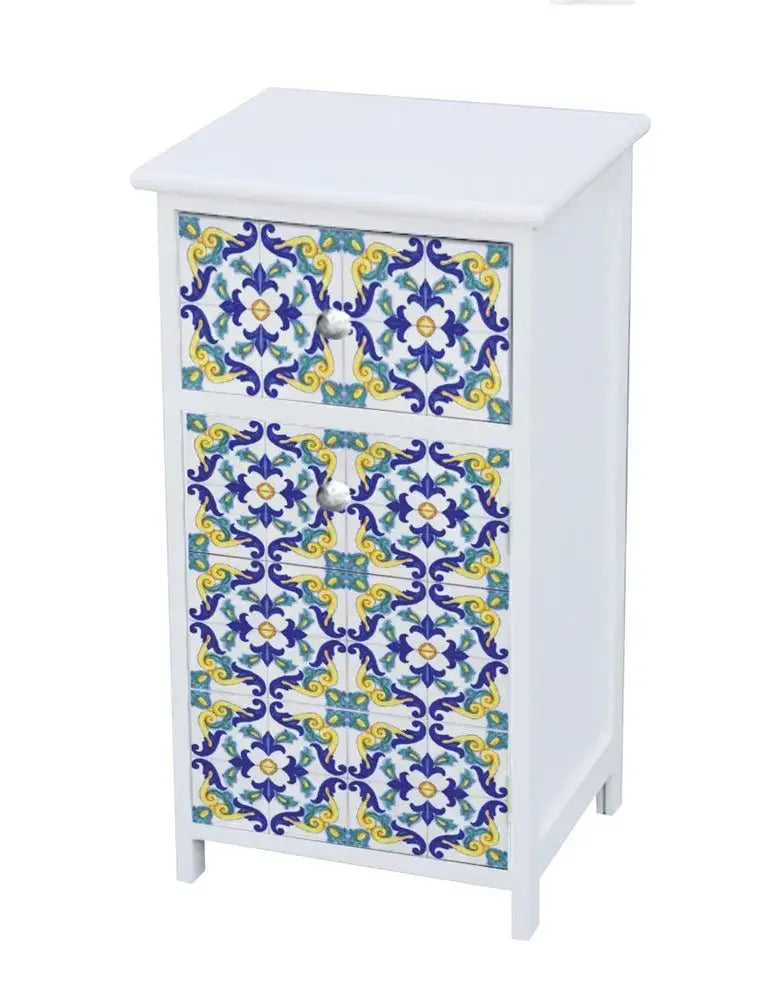Mobile 1 cassetto + 1 anta 35x30x71h decoro Vietri Cassettiere Hobby Shop Solution