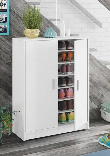 Mobile Scarpiera 75X36X101H Bianco Scarpiere e organizer per scarpe FORES
