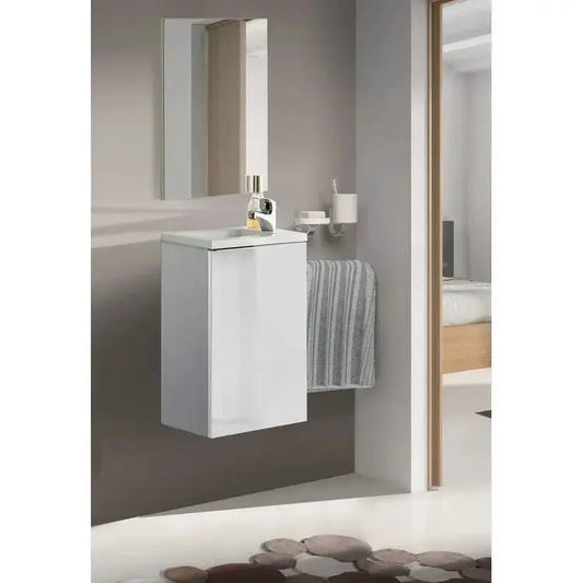 Mobile bagno con lavabo cm.40x22x58h 1anta con sportello laccato bianco Set di mobili per bagno Hobby Shop Solution